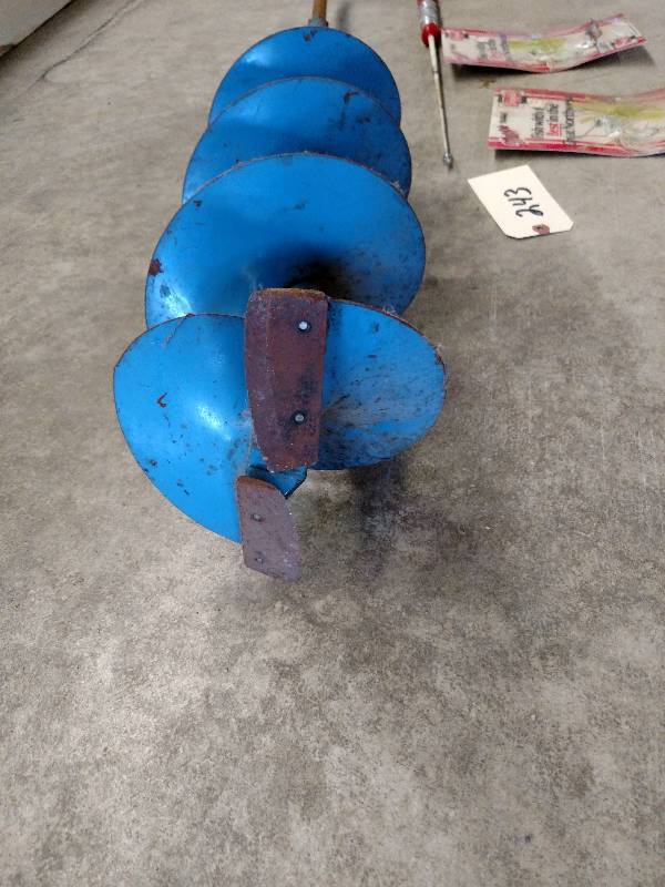 lot 243 image: 6 Ice Auger, Ice Fishing Pole, & S...