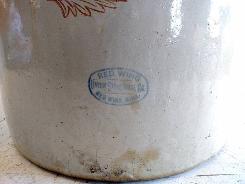 lot 244 image: Red Wing 10 Gallon Crock, Cracked...