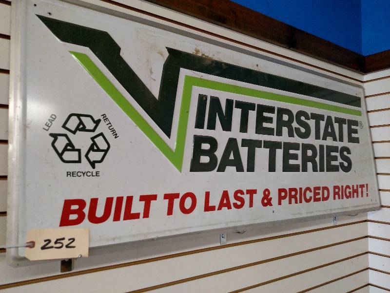 lot 252 image: Interstate Batteries Aluminum Sign,...