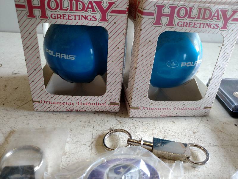 lot 327 image: Polaris Ornaments, Decal, Key Chain...