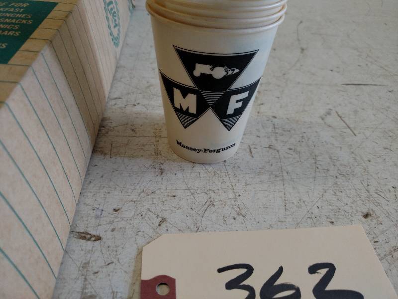 lot 362 image: Vintage Massey Ferguson Waxed Cups ...