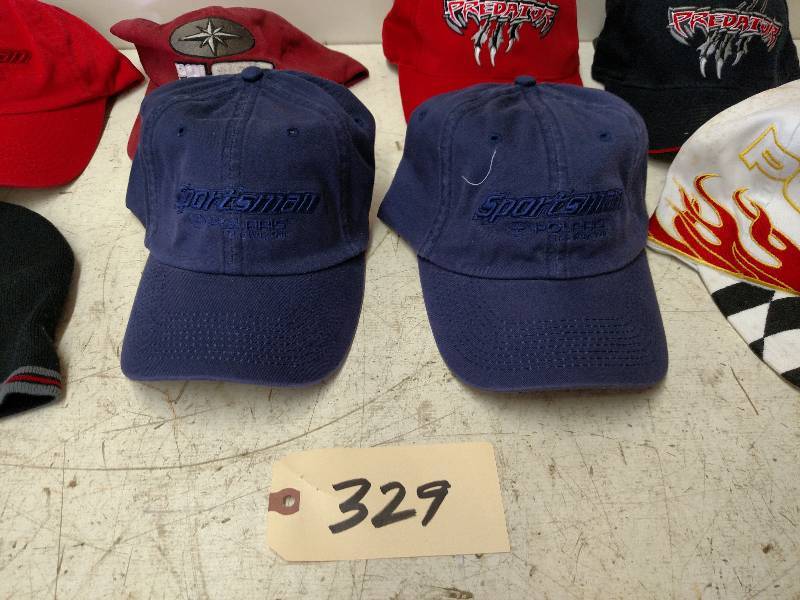 lot 329 image: (7) Polaris Caps & (1) Polaris Hat...