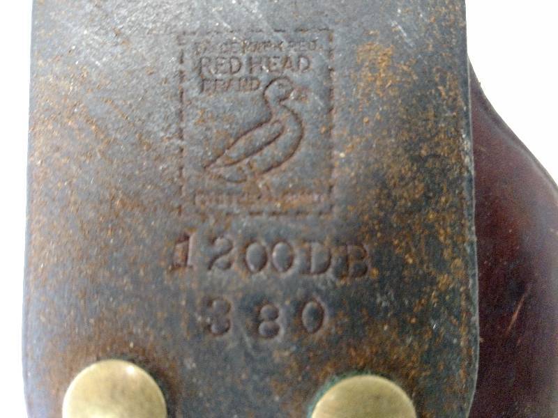 lot 418 image: Vintage Red Head Holster 1200DB 380...