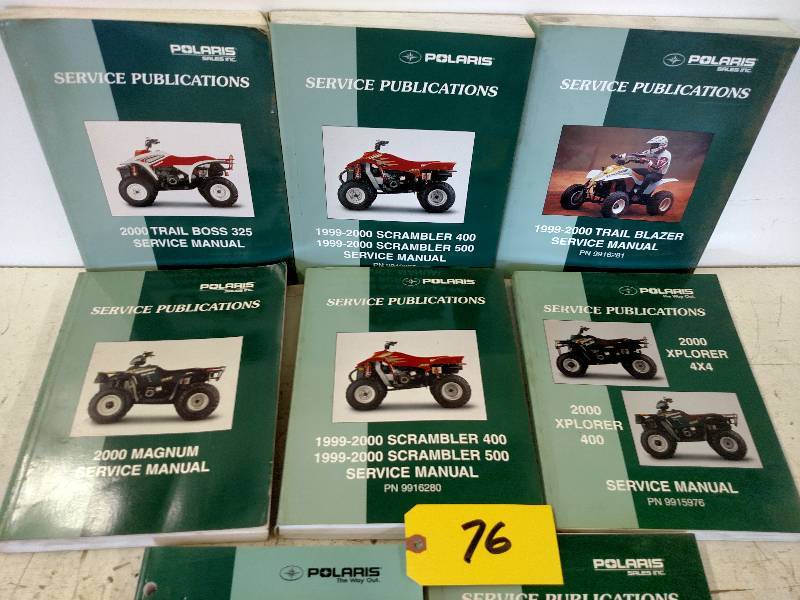 lot 76 image: 1999-2001 Polaris ATV Manuals...