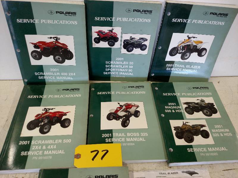 lot 77 image: 2001 Polaris ATV Manuals...