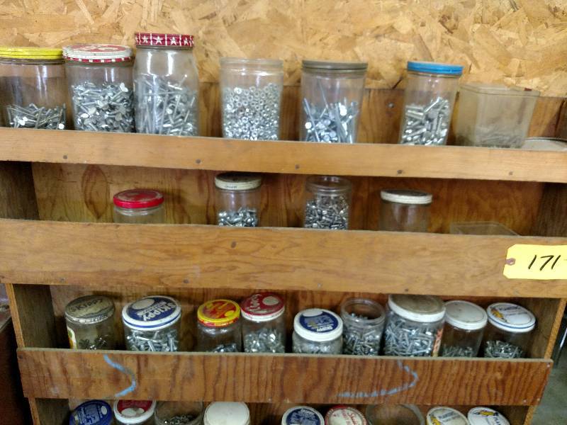 lot 171 image: Wood Shelf with Hardware, 37 x 60 x...