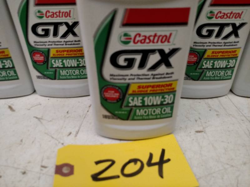 lot 204 image: (13) qts. Castro GTX 10W-30 Oil...