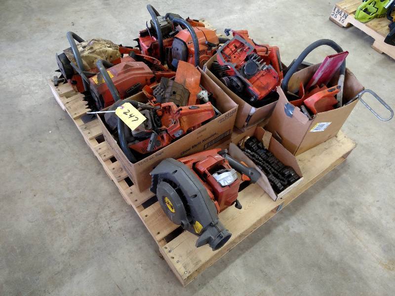 lot 247 image: Asstd Chain Saws & Blower for Part...