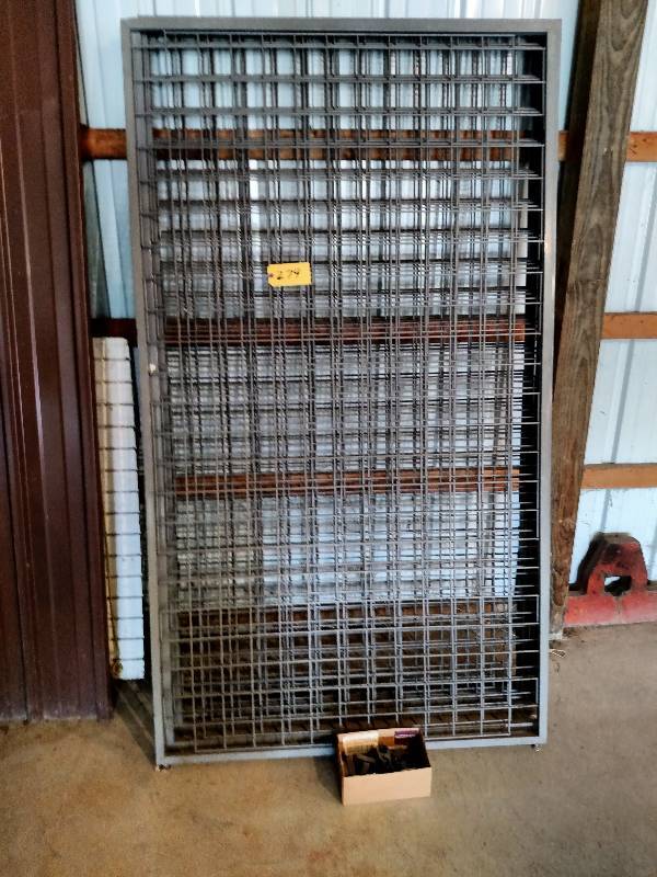 lot 279 image: (6) Wire Grid Panels with Hardware,...