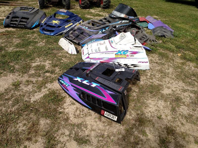 lot 335 image: Asstd Snowmobile Hoods & Skid Plat...