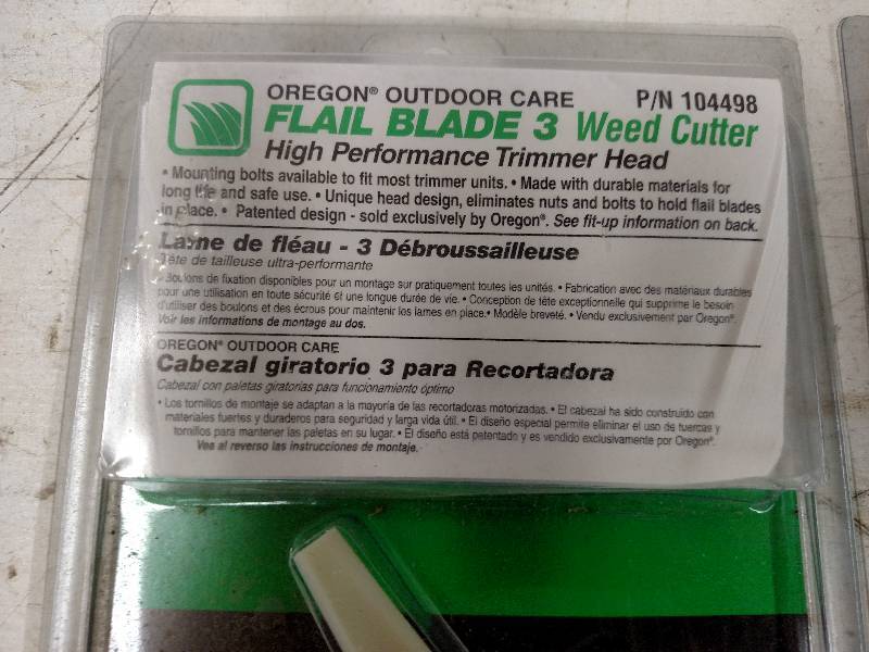 lot 398 image: (4) Oregon Flail Blade 3 Weed Cutte...