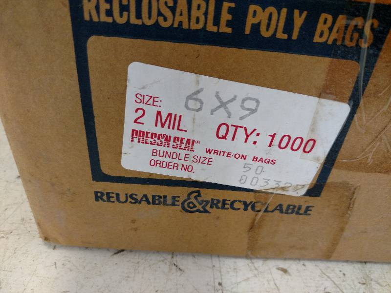 lot 400 image: Qty. 6 x 9 Write-On Ziploc Bags...