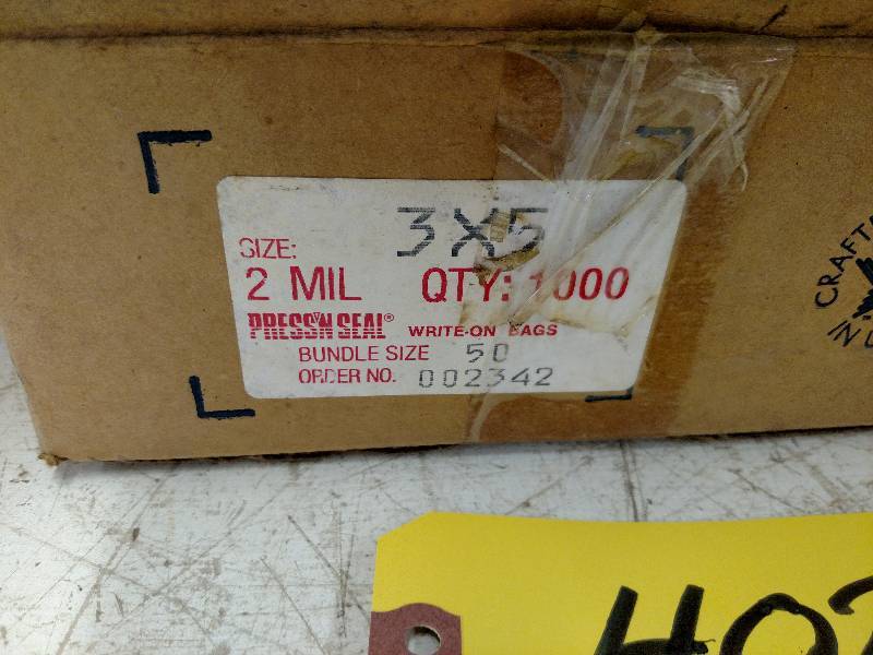 lot 402 image: Qty. 3 x 5 Write-On Ziploc Bags...