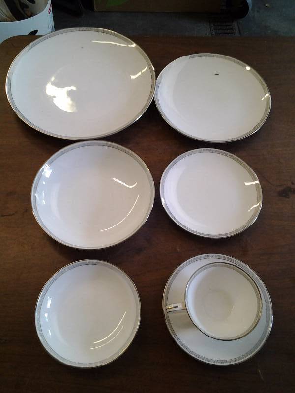 lot 55 image: Noritake China Place Setting (Silver Key Pattern)