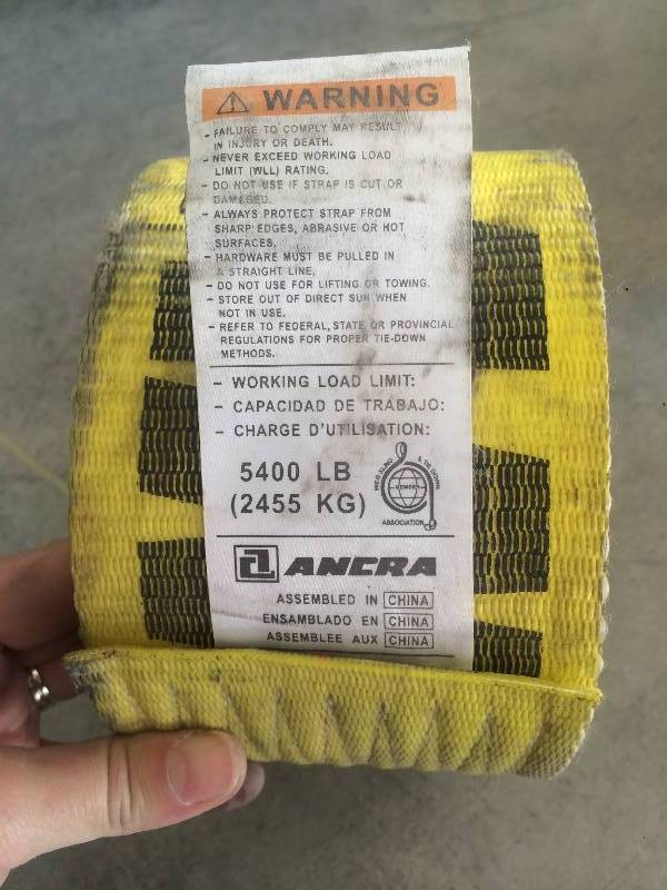Winch Strap wFlat Hook and Ratchet