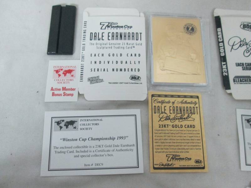 lot 10 image: Dale Earnhardt 23K Gold Trading Cards