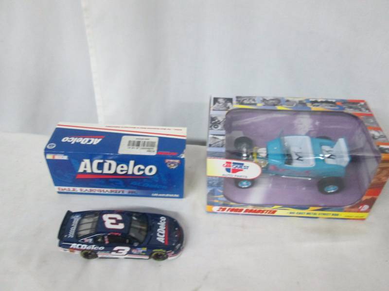 lot 114 image: Dale Earnhardt Jr. Stock Car and a DieCast Metal Street Rod Replica