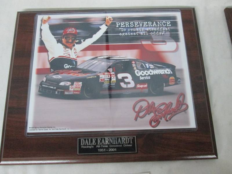 lot 117 image: 2 - Dale Earnhardt Photograph Plaques
