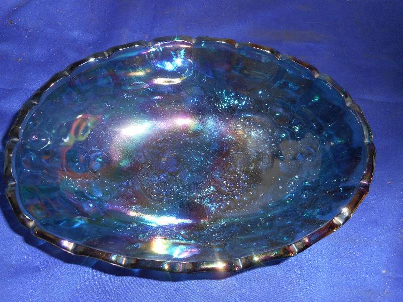 CARNIVAL GLASS OVAL FRIUT BOWL