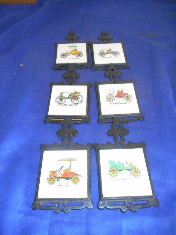6 COLLECTIBLE AUTO TRIVETS