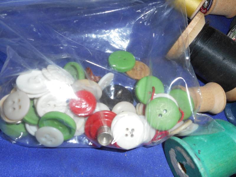 vintage spools and buttons