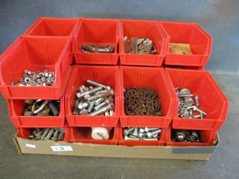 lot 13 image: Parts Bins with Misc. Tools