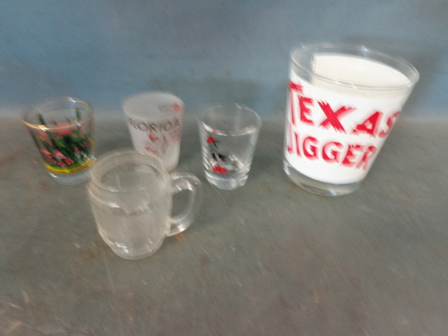 lot 132 image: 4 Shot Glasses & Drinking Glass