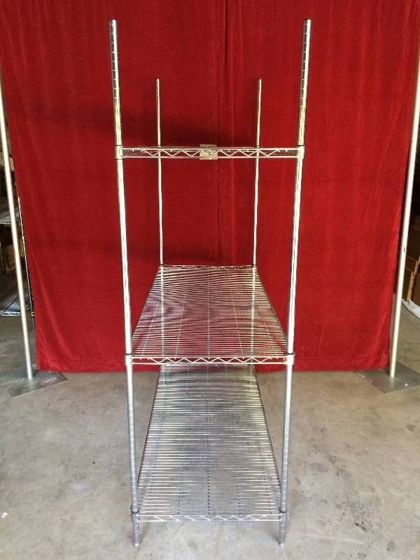 74 Tall 3 Shelving Racks Unit Metro NSF Heavy Duty Wire Super Erecta Stainless Steel Each Shelf Holds 800lbs Commercial Kitchen Pantry Storage 48x24x74.5