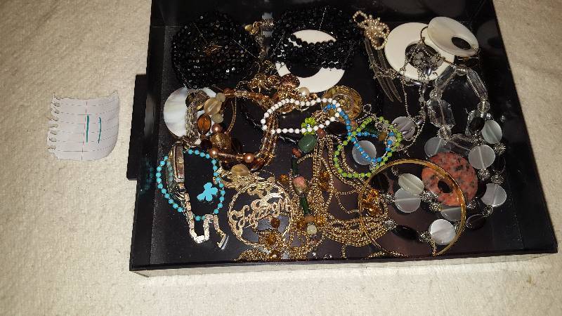 Lots of Jewelry. I do not know anything about the Jewelry or its worth.   Please view pictures closely.