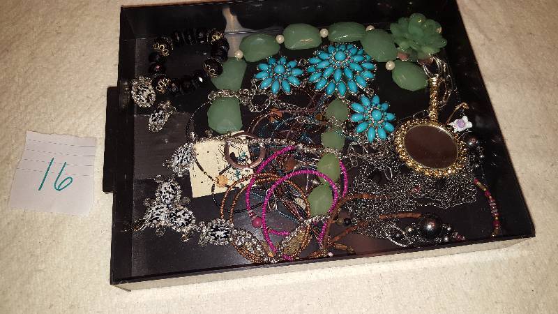 Lots of Jewelry. I do not know anything about the Jewelry or its worth.   Please view pictures closely.