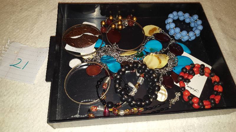 Lots of Jewelry. I do not know anything about the Jewelry or its worth.   Please view pictures closely.