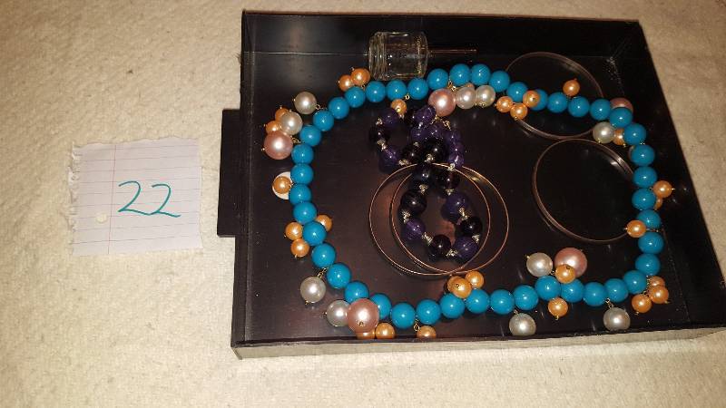Lots of Jewelry. I do not know anything about the Jewelry or its worth.   Please view pictures closely.