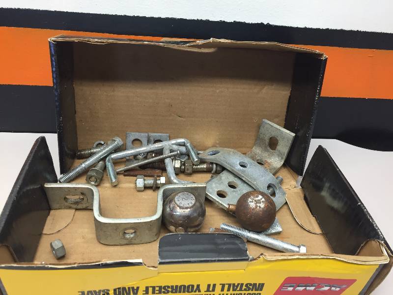 EXT CORDS WITH REELS, RECEIVER HITCHES, BOX OF HARDWARE