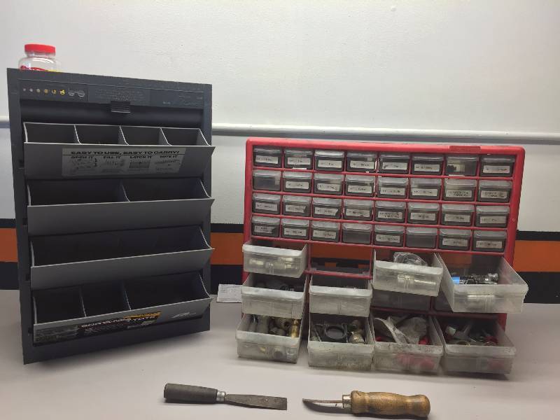 ASSORTMENT NAILS, BOLTS, SCREWS, FITTINGS