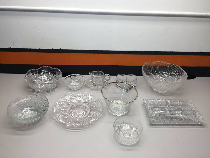 CRYSTAL DISHES, GE MIXER AND DVD PLAYER