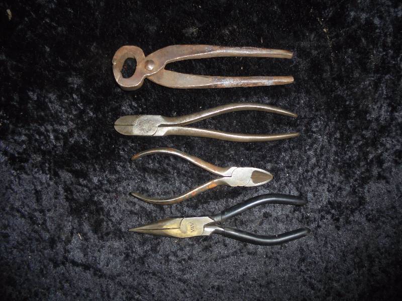Lot of 3 Side Cutters & 1 Handforged CrimperSnip