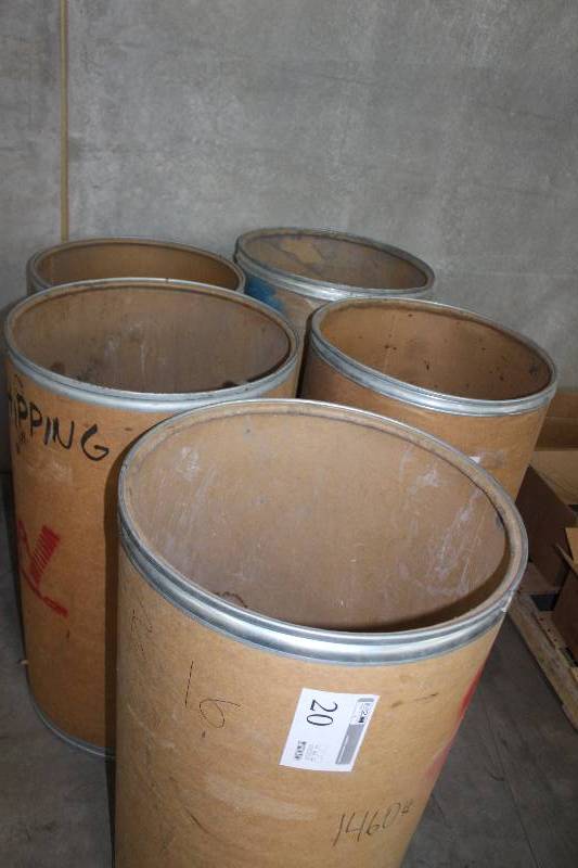 Lot of (5) Brown Kraft Barrels