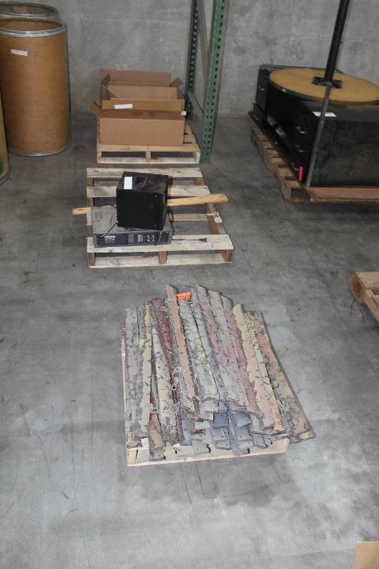 Pallet Lot of (3) Including Misc. 20 Galvanized Hooks, Conveyor Hangers, Old Stereo TV w Time Lapse VCR