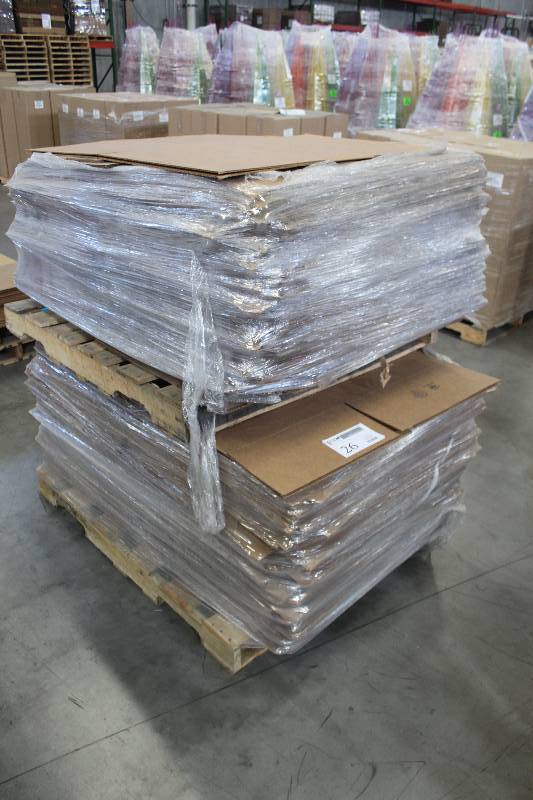Pallet Lot of ULine Cardboard Box Flats Including S-4184 18�x16�x10� Qty 50, 24�x24�x6� Qty 50