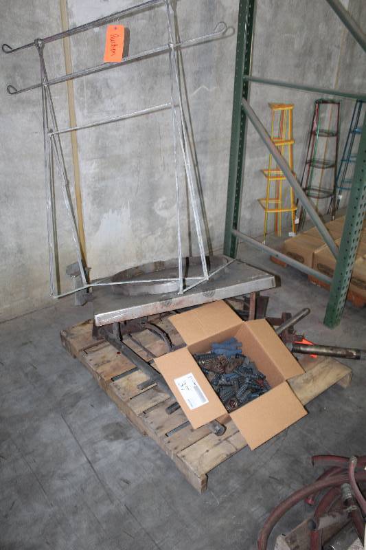 Pallet Lot Including Misc. Springs, Spool Wire Holder Stand, Misc. Metal