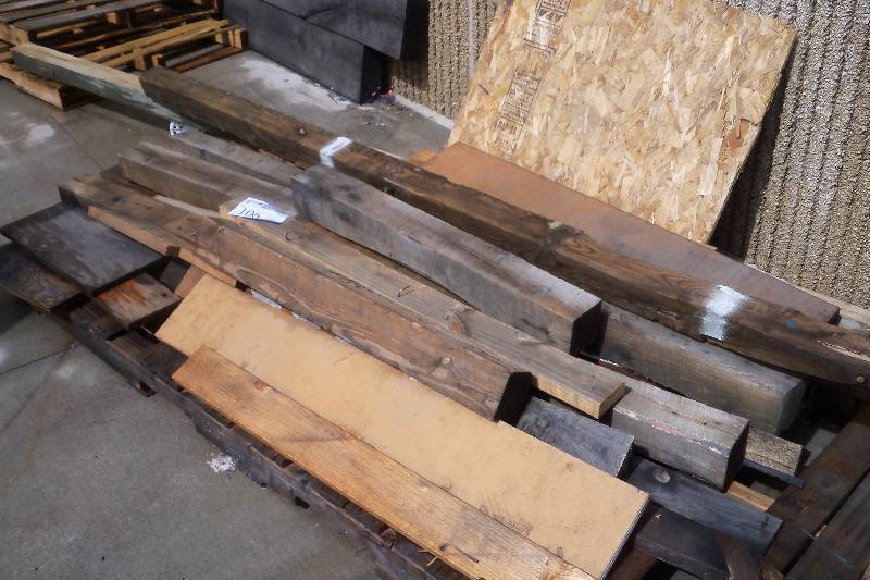 Pallet Lot Including Misc Wood Posts and Misc Wood