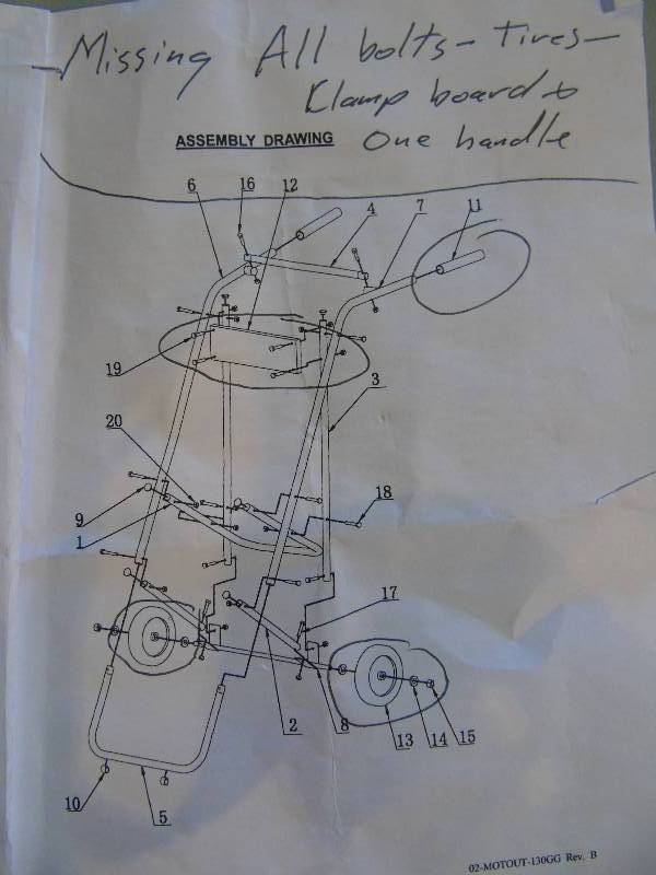 130 lbs. Outboard Boat Motor Carrier Dolly - Missing parts