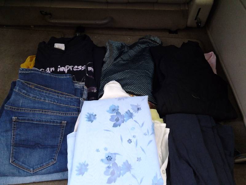 lot 41 image: 14-Pieces Misses Size XL 14-15-16, Jeans, Tops, Dress, Leggings