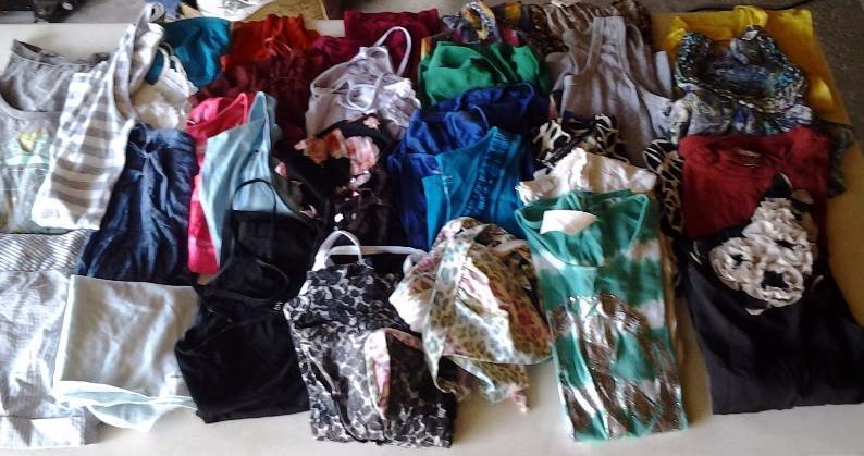 lot 51 image: 30-Pieces Junior Size M Tops, Shorts, Dress, Victorias Secret Bikini