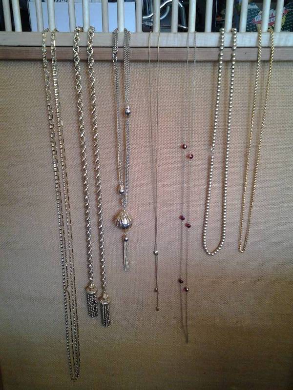 lot 7 image: Lot Of Assorted Long Goldtone Necklaces