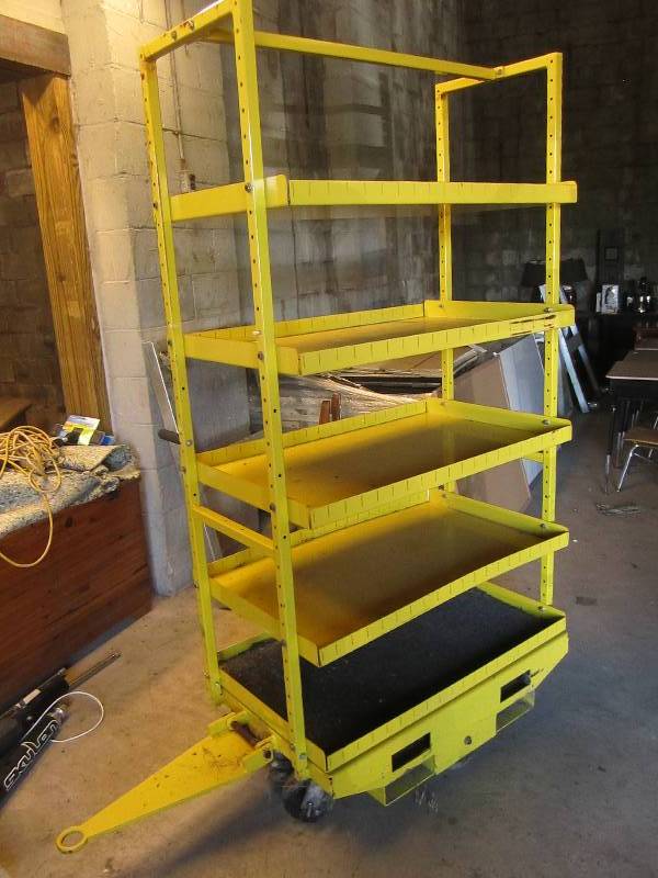 Metal shop cart with pull tongue an...