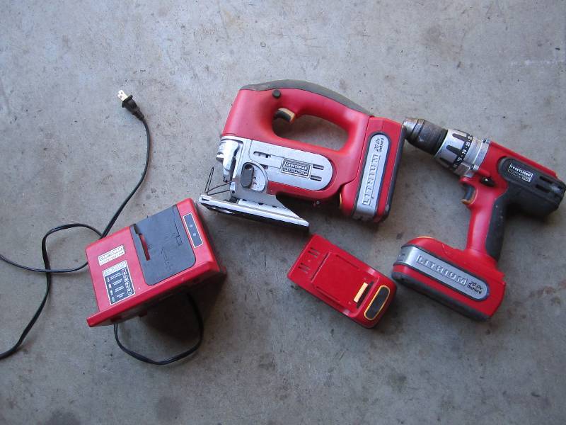 Craftsman battery power drill saw a...