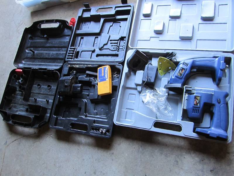 Battery operated saw and sander, no...