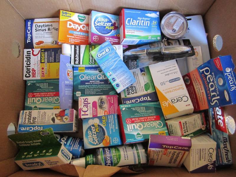Lot of health and beauty products...
