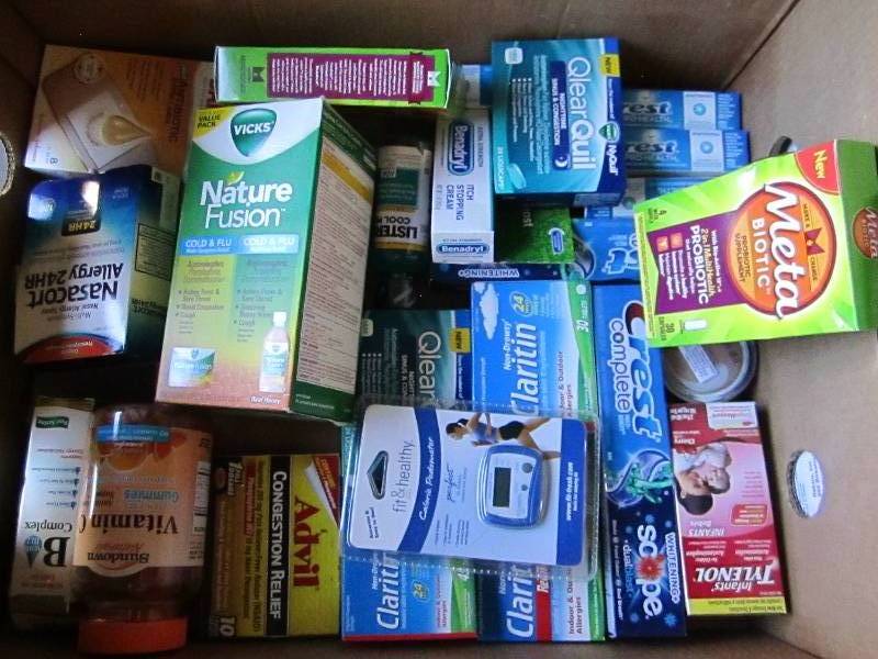 Lot of health and beauty products...